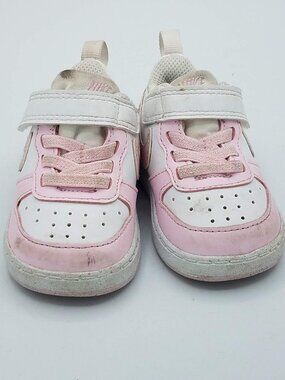 NIKE Court Borough Pink White Girl's Toddler Baby 3C Child Sneakers DV5458-105